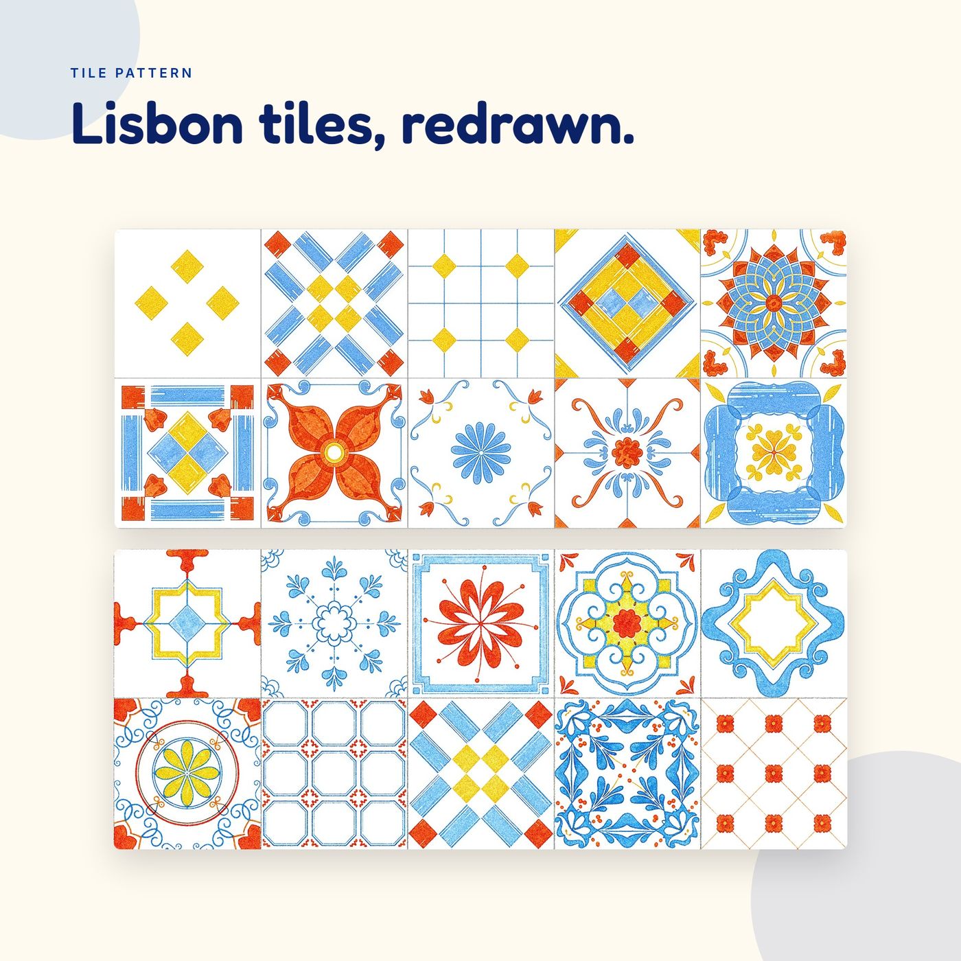 Lisbon tiles, redrawn